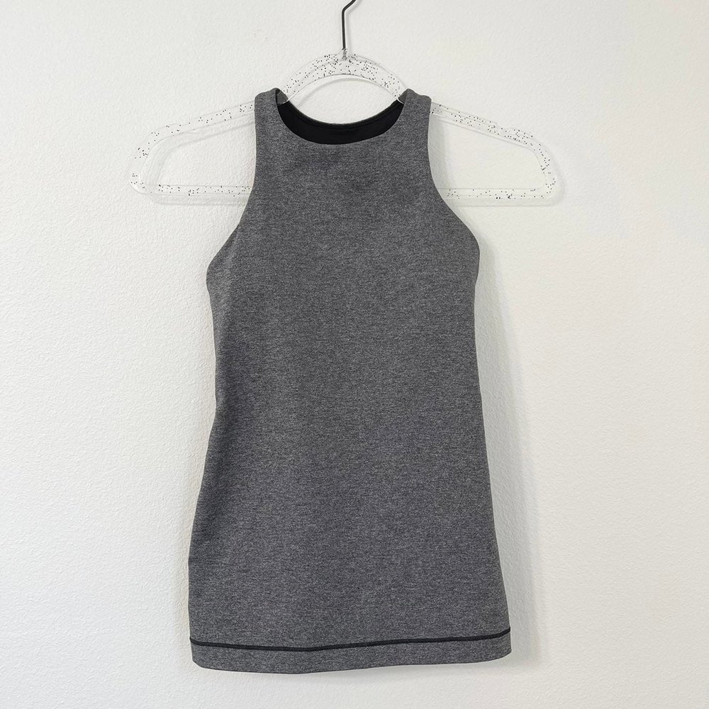 Lululemon Women’s Sleeveless Racerback Open Back Tank Top Heathered Gray…